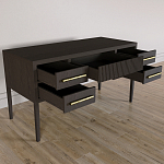 Большой Рабочий стол Primo с 5 выдвижными ящиками Темный орех варинант исполнения - 6 | Loft Concept в Орле