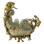 Чаша голубого цвета с оранментом и и бронзовыми фигурами леопардов Eden Garden варинант исполнения - 2 | Loft Concept в Орле