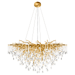 Люстра подвесная с прозрачными стеклянными подвесками в форме капель Диаметр 100 см Droplet Chandelier варинант исполнения - 2 | Loft Concept в Орле