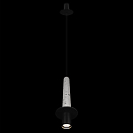 Подвесной светильник с узким цилиндрическим плафоном и черным металлическим декором Concrete Pipe варинант исполнения - 11 | Loft Concept в Орле