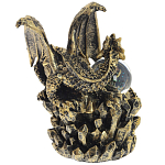 Декоративная статуэтка Дракон со стеклянным шаром Dragon and Glass Ball Gold Black варинант исполнения - 3 | Loft Concept в Орле