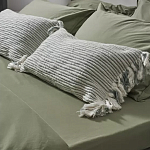 Чехол на подушку мятного цвета с бахромой и объемным узором Ethnic mix варинант исполнения - 5 | Loft Concept в Орле