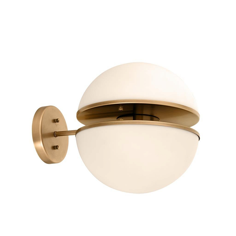 Бра Wall Lamp Spiridon Латунь Античная полированная Белый Бра Wall Lamp Spiridon Латунь Античная полированная Белый в Орле | Loft Concept