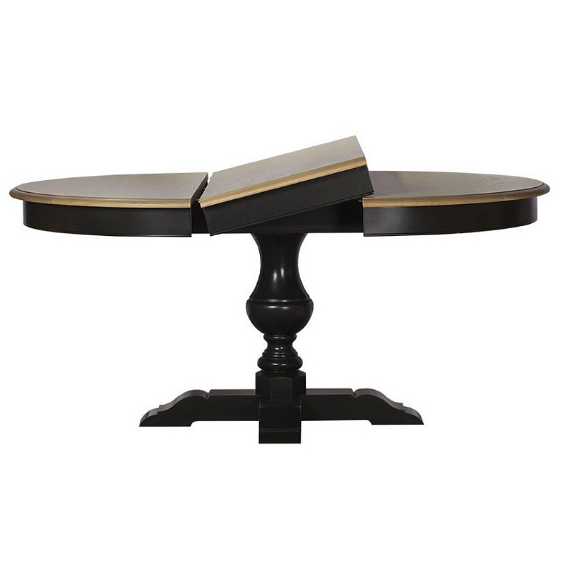 Provence Round Dining Table black раскладной стол Бежевый Черный Provence Round Dining Table black раскладной стол Бежевый Черный в Орле | Loft Concept