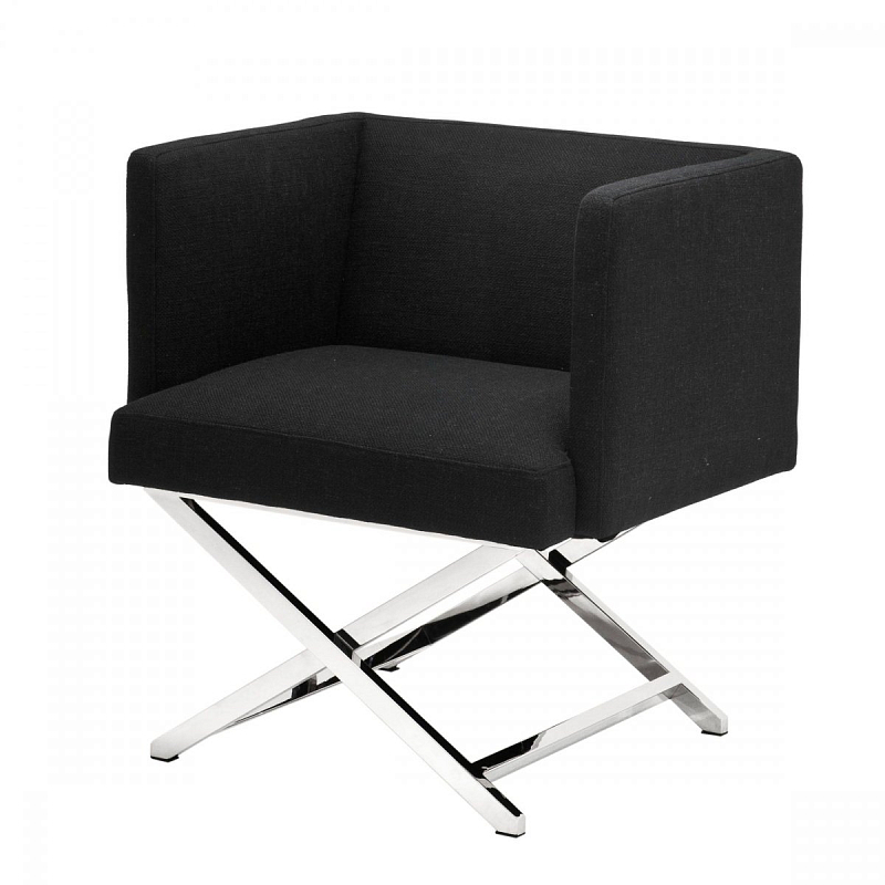 Кресло Eichholtz Chair Dawson Black Черный Нержавеющая сталь Кресло Eichholtz Chair Dawson Black Черный Нержавеющая сталь в Орле | Loft Concept