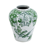 Ваза с зелеными цветочными и птичьими мотивами Vase Inspired by Nature варинант исполнения - 1 | Loft Concept в Орле