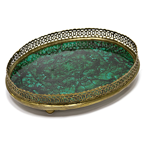 Поднос фарфоровый с бронзой Malachite