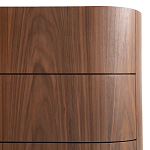 Комод округлой формы с тремя ящиками Walnut and Leather варинант исполнения - 7 | Loft Concept в Орле