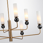 Люстра на штанге с 8-ю цилиндрическими матовыми плафонами и шарами из камня Orb Essence варинант исполнения - 7 | Loft Concept в Орле