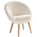 Кресло на деревянных ножках с обивкой из ткани букле Aldo Boucle Armchair варинант исполнения - 1 | Loft Concept в Орле