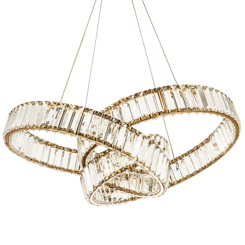 Подвесная люстра в виде изогнутых колец с хрустальным декором Ring Horizontal Oculus Gold Light Chandelier Золотой Прозрачный Подвесная люстра в виде изогнутых колец с хрустальным декором Ring Horizontal Oculus Gold Light Chandelier Золотой Прозрачный в Орле | Loft Concept