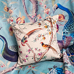 Подушка декоративная с изображением птиц в саду Beige Chinoiserie Birds in the Peach Orchard Cushion варинант исполнения - 3 | Loft Concept в Орле