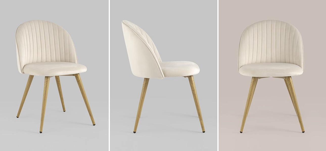 Стул Miruna Chair Молочный Велюр Стул Miruna Chair Молочный Велюр - Loft-Concept в Орле