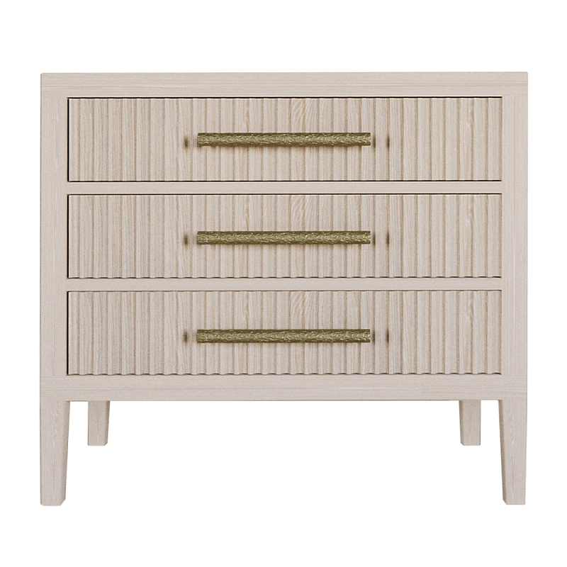 Тумба Primo  с тремя ящиками шпон Светлый дуб Древесина Золотой в Орле | Loft Concept 