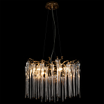 Люстра подвесная круглая в виде ветвей деревьев бронзового цвета с прозрачными подвесками-каплями Droplet Chandelier варинант исполнения - 4 | Loft Concept в Орле