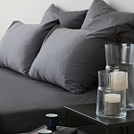 Постельное белье однотонное из сатина темно-серого цвета Eden Line варинант исполнения - 3 | Loft Concept в Орле