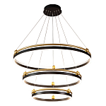 Люстра подвесная с тремя кольцами черного и золотого цвета Ring Horizontal варинант исполнения - 2 | Loft Concept в Орле