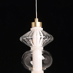 Подвесной светильник с вертикальной композицией из прозрачных и янтарных стеклянных шаров и ромбов Gabriel Scott Luna варинант исполнения - 9 | Loft Concept в Орле