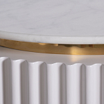 Тумбочка белая овальная с мраморной столешницей Thoroughbass варинант исполнения - 6 | Loft Concept в Орле