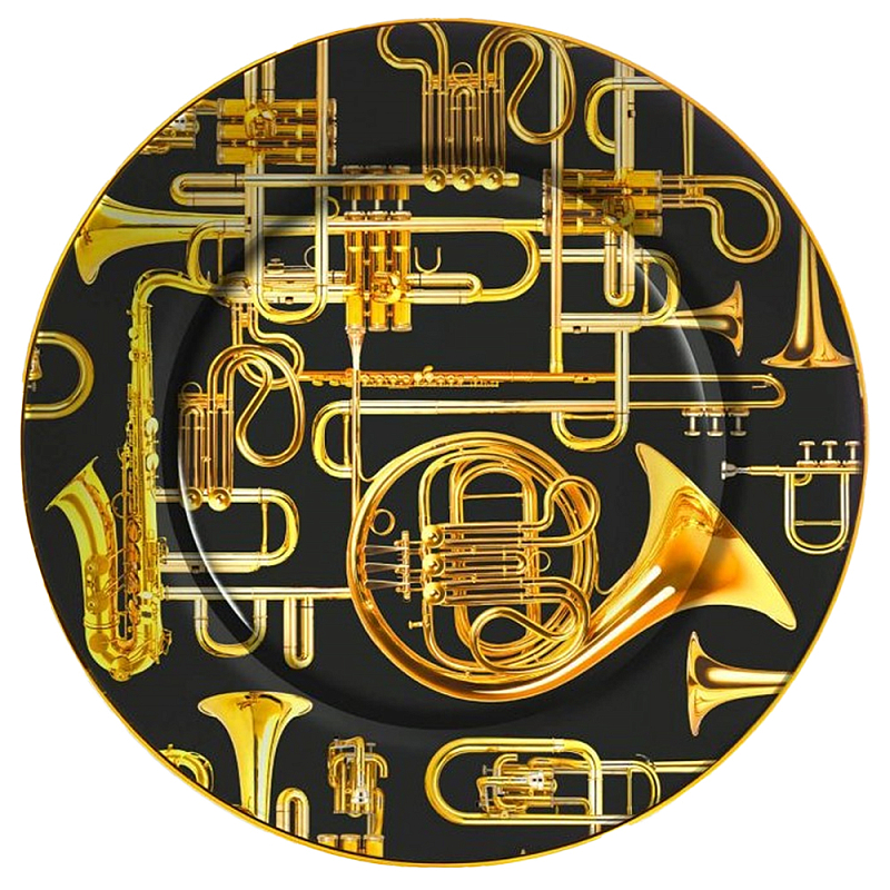 Тарелка Seletti Trumpets Черный Золотой Тарелка Seletti Trumpets Черный Золотой в Орле | Loft Concept