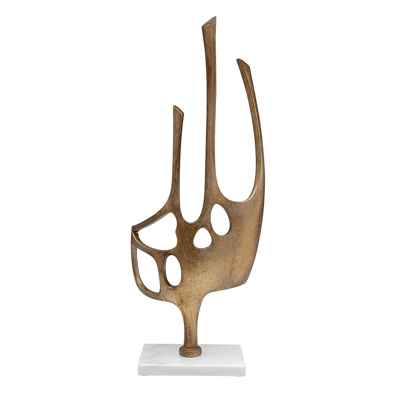 Аксессуар современный Абстракция Abstract Sculpture Brass Золотой Белый Мрамор Bianco в Орле | Loft Concept 
