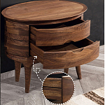 Прикроватный столик из дерева с 2-мя ящиками Moon Walnut Furniture варинант исполнения - 4 | Loft Concept в Орле