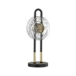 Настольная лампа черного цвета с круглым прозрачным стеклянным плафоном Virelia  варинант исполнения - 1 | Loft Concept в Орле