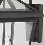 Настенный фонарь черного цвета с прозрачным стеклянным плафоном трапециевидной формы Hinkley варинант исполнения - 5 | Loft Concept в Орле