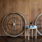 Часы настенные деревянные с римскими цифрами бронзового цвета Clock with History варинант исполнения - 2 | Loft Concept в Орле