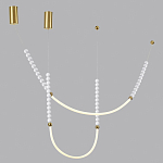 Подвесной светильник с 3-мя изогнутыми плафонами и белыми декоративными шариками PEARLS Suspension варинант исполнения - 3 | Loft Concept в Орле