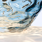 Настольная лампа со белым конусным абажуром и прозрачным голубым стеклянным основанием Quintiesse варинант исполнения - 5 | Loft Concept в Орле