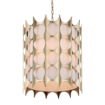 Подвесной светильник в форме цилиндра с фактурным серебряным каркасом и тканевым абажуром Silver Honeycomb варинант исполнения - 1 | Loft Concept в Орле