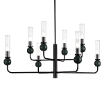 Люстра с 8-ю плафонами в форме стеклянных трубок и мраморных декоративных элементов Montreal варинант исполнения - 2 | Loft Concept в Орле