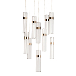 Люстра каскадная с прозрачными цилиндрическими плафонами Jenae Glass Tube Lighting варинант исполнения - 1 | Loft Concept в Орле