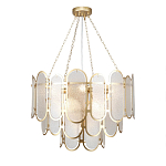 Люстра с многослойным эффектом из овальных элементов из непрозрачного стекла Conformation варинант исполнения - 2 | Loft Concept в Орле