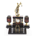 Настольный письменный набор из яшмы с часами в подарочной упаковке Manager Organizer варинант исполнения - 1 | Loft Concept в Орле