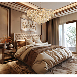 Люстра каскадная с подвесками в форме колец Galaxy of Light варинант исполнения - 9 | Loft Concept в Орле