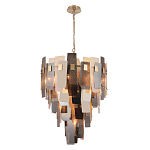 Люстра с многослойными стеклянными панелями янтарного и дымчатого цвета Textured Glass Chandelier варинант исполнения - 1 | Loft Concept в Орле