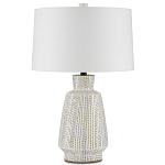 Настольная лампа с корпусом в форме вазы и белым абажуром Lots of Strokes варинант исполнения - 3 | Loft Concept в Орле