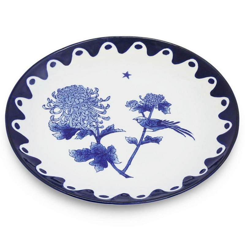 Тарелка Plate Chino Белый Синий Тарелка Plate Chino Белый Синий в Орле | Loft Concept