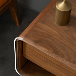 Прикроватная деревянная тумба с ящиком и нишей для хранения Moon Walnut Furniture варинант исполнения - 3 | Loft Concept в Орле