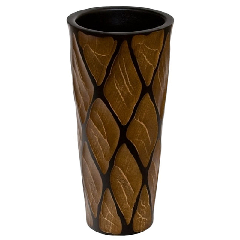 Ваза деревянная Vase of Thailand Коричневый Черный в Орле | Loft Concept 