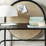 Письменный стол с круглой плетёной панелью для крепления заметок Allegory варинант исполнения - 3 | Loft Concept в Орле