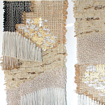 Триптих Геометрический гобелен бежевый Figurative Beige Wall Hangings варинант исполнения - 3 | Loft Concept в Орле