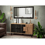 Зеркало настенное прямоугольное цвета угольный камень Stone Effect варинант исполнения - 2 | Loft Concept в Орле