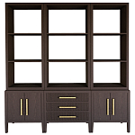 Модульный стеллаж Primo из трех составных элементов Темный орех варинант исполнения - 1 | Loft Concept в Орле