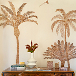 Обои с вышивкой ручной работы Deco Palms Raffia on linen варинант исполнения - 2 | Loft Concept в Орле