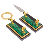 Настольный письменный набор из малахита с декором в виде лошади Leader Organizer варинант исполнения - 6 | Loft Concept в Орле