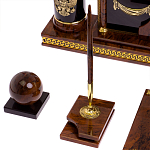 Настольный письменный набор с часами из природного камня обсидиана Royal Set варинант исполнения - 5 | Loft Concept в Орле