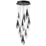 Люстра каскадная с 12-ю рельефными прозрачными плафонами Glass Pod  варинант исполнения - 4 | Loft Concept в Орле